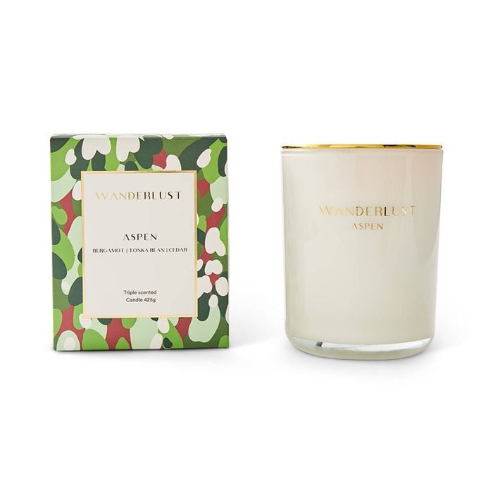 Salt & Pepper Wanderlust Candle With Lid 425g - Aspen