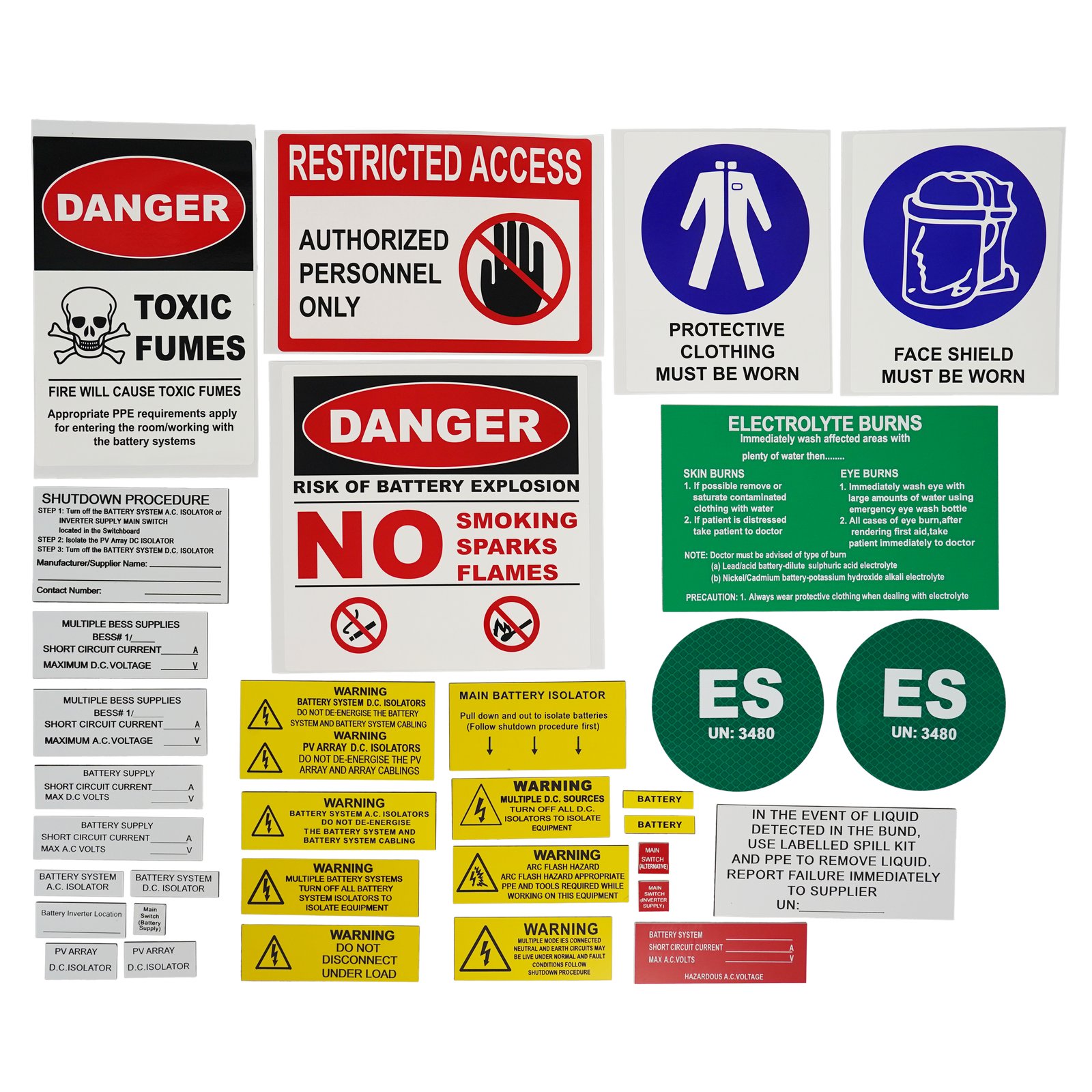 Powerbay 33-piece Battery Label Kit product image