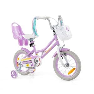 Costway 36 Cm Kids Bike Bicycle W/doll Seat Girls Beginner Purple