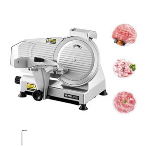 VEVOR Commercial Meat Slicer Silver 180W with a Premium 65Mn Blade for Hard Bread Cheese