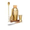 BarCraft Cocktail Set 6pc Brass