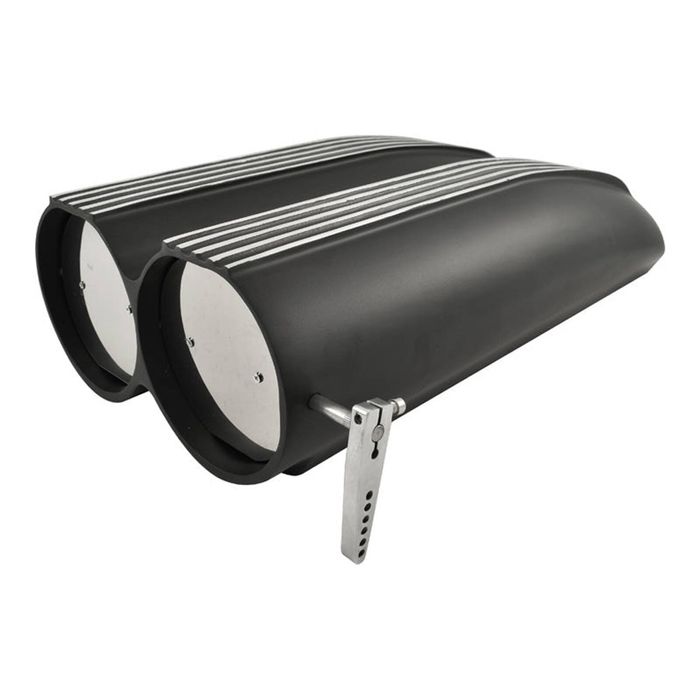 Cal Custom Black Aluminium Finned Shotgun Scoop to Suit Single or Dual Carb