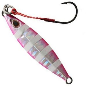 15gm Storm Gomoku Pink Zebra Koika Jig Lure - Micro Jig Pre-Rigged With VMC Assist Hook