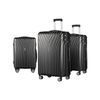 Wanderlite 3pc Luggage Trolley Suitcase Sets Travel TSA Hard Case Black