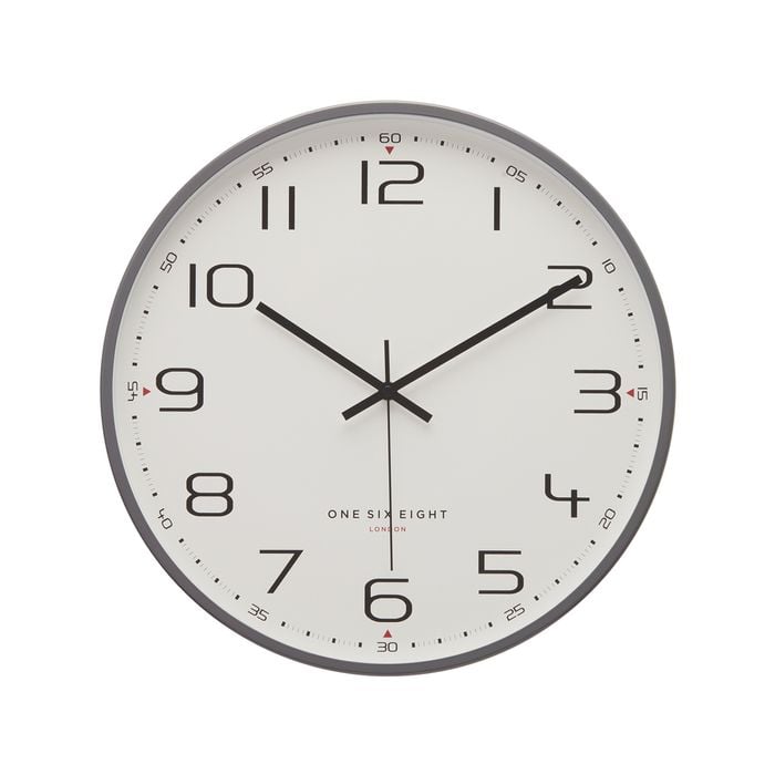One Six Eight London Carmen Cool Grey 40cm Silent Wall Clock
