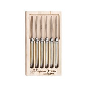 Laguiole Jean Neron 6pc. Butter/pate Knife Set - Light Horn