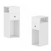 Ufurniture 2 Pcs Side Table With Cable Port Narrow Wooden End Table Drawer & Shelf White