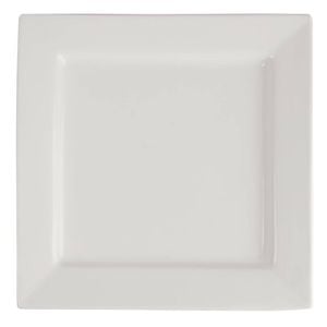 Olympia Square Plates Lumina White 233mm Commercial Porcelain Dinnerware Tableware