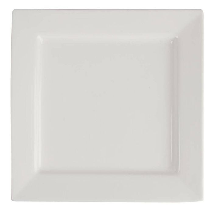 Olympia Square Plates Lumina White 233mm Commercial Porcelain Dinnerware Tableware