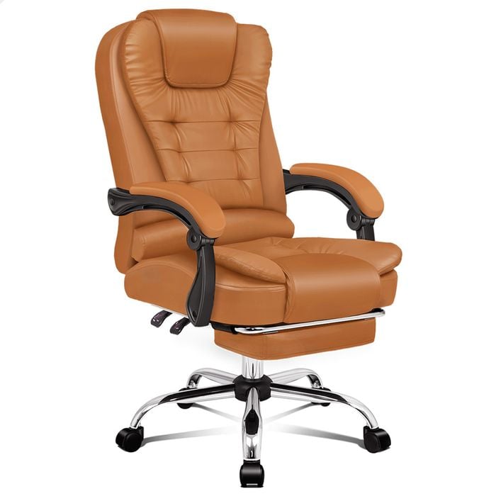 ALFORDSON Office Chair PU Leather Brown