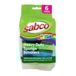 SABCO Clean with Colour H/D Sponge Scourer 6pk