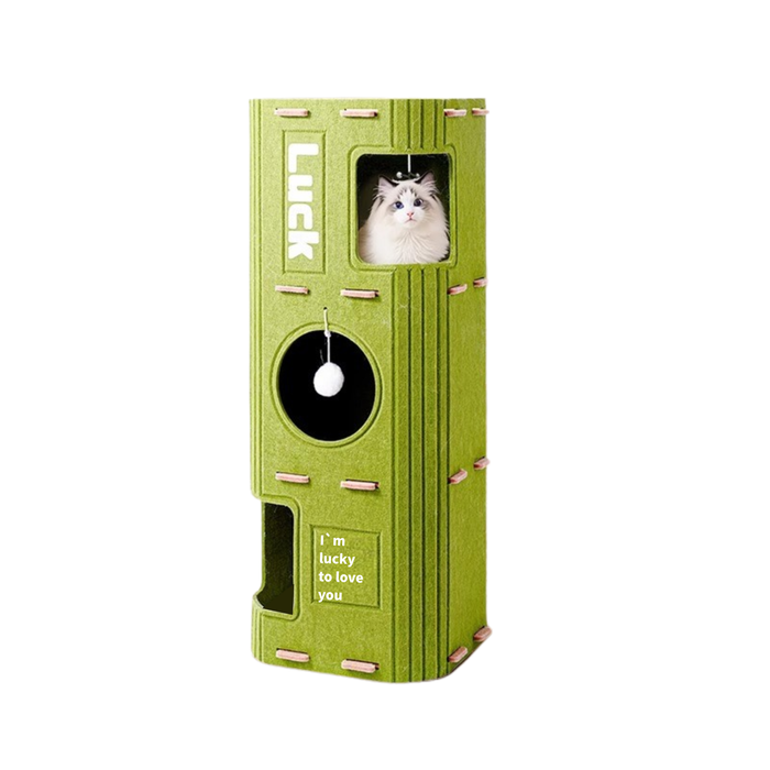 Three-Tier Felt Cat Climbing Tower-Green