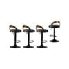 Oikiture 4x Kitchen Bar Stools Gas Lift Black