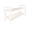 All Set White 2 Tier Wooden Shoe Rack