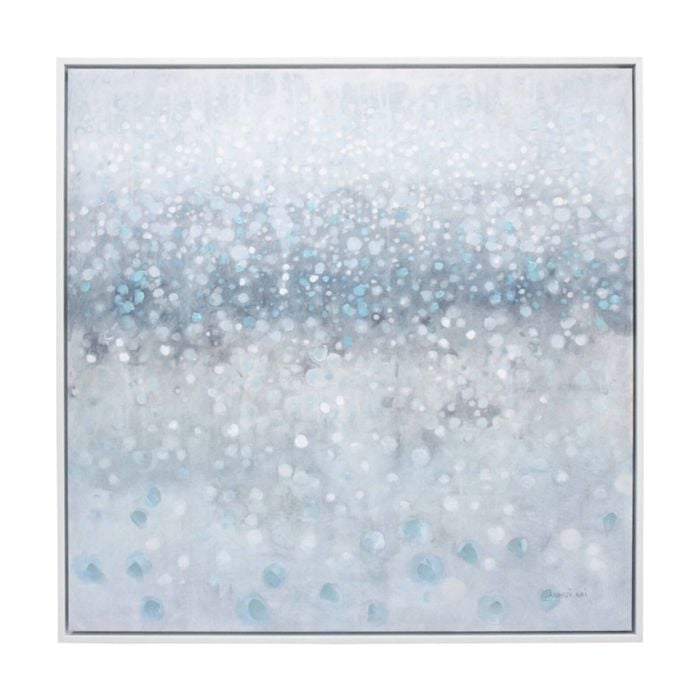 Lvd Framed Canvas Light Rain Abstract Print Wall Hanging Decor 100x100cm