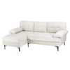 Advwin 3 Seater Sofa L-Shape Chenille Lounge Couch w/ Reversible Chaise Beige
