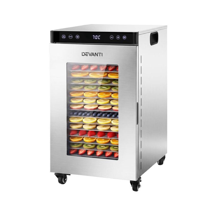 Devanti 16 Trays Stainless Steel Food Dehydrator with LED Control