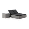 Outdoor Breeze Double Sun Lounge With Side Table In Half Round Wicker