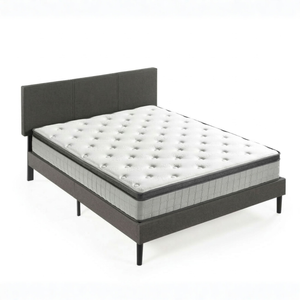 Zinus Queen Cambril Upholstered Bed Frame & Pocket Spring Mattress Set, 30cm Euro