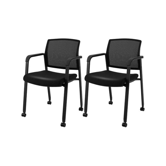 Costway 2x Mesh Office Chair Mobile Training Conference Chair Computer Chair Living Room Black