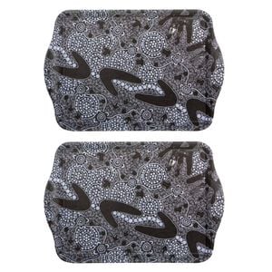 2pc Ashdene Matte Melamine Maintaining Our Culture 21cm Scatter Tray - Black