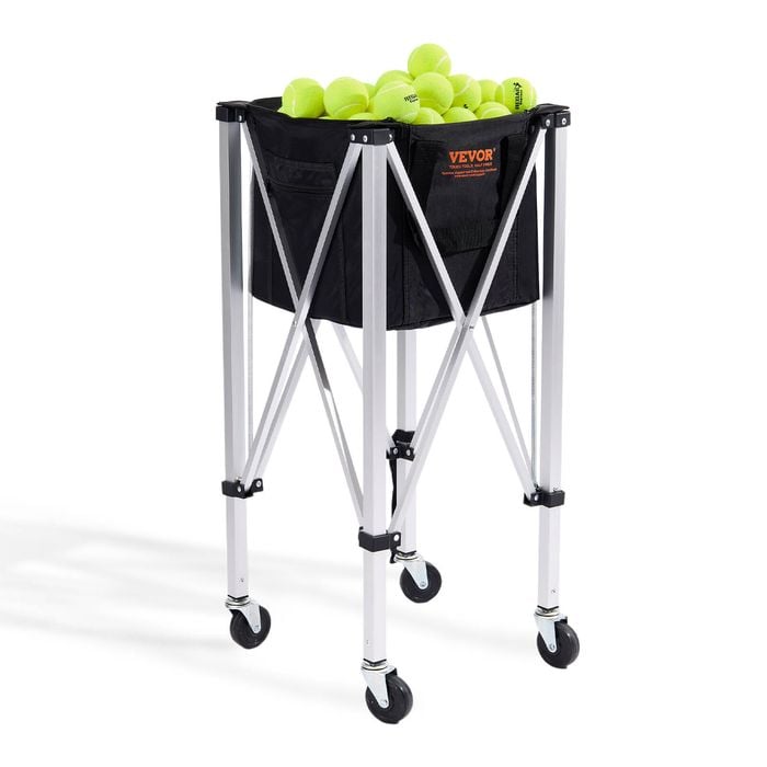 Vevor Foldable Tennis Ball Hopper Black for Tennis Player