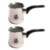 2PK Coffee Culture Stainless Steel 350ml Stovetop Turkish Coffee Pot Silver