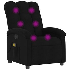 vidaXL Massage Recliner Chair Reclining Armchair Single Sofa Black Fabric