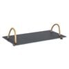 Argon Tableware Serving Tray with Rope Handles - 40 x 20cm Natural Slate Serving Platter Tray Bread Cheese Board
