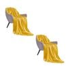 SOGA 2X Yellow Acrylic Knitted Throw Blanket