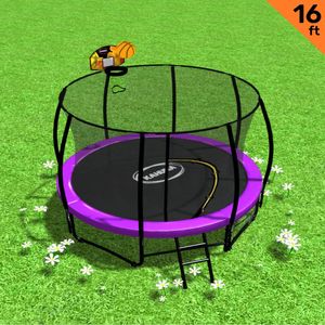 Trampoline 16 ft Kahuna with Basketball set - Purple