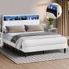 Oikiture Bed Frame Queen Size with LED Storage Headboad NOVI