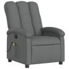vidaXL Electric Massage Recliner Chair Armchair Single Sofa Dark Grey Fabric