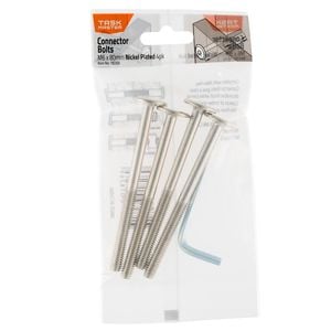 Taskmaster M6 x 80mm Nickel Plated JCB Connector Bolts - 4 Pack