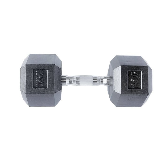 12.5kg Rubber Coating Hex Dumbbells in Pairs