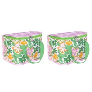 2PK Splosh Summer Pop Insulated Soft Lunch Tote Bag Storage 24x17cm Green
