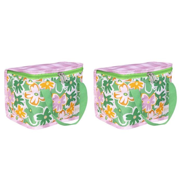 2PK Splosh Summer Pop Insulated Soft Lunch Tote Bag Storage 24x17cm Green