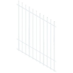 ProtectorAl 350 - 1200 x 1500mm Pearl White Raked Up to 15º Batten Pool Fence Panel
