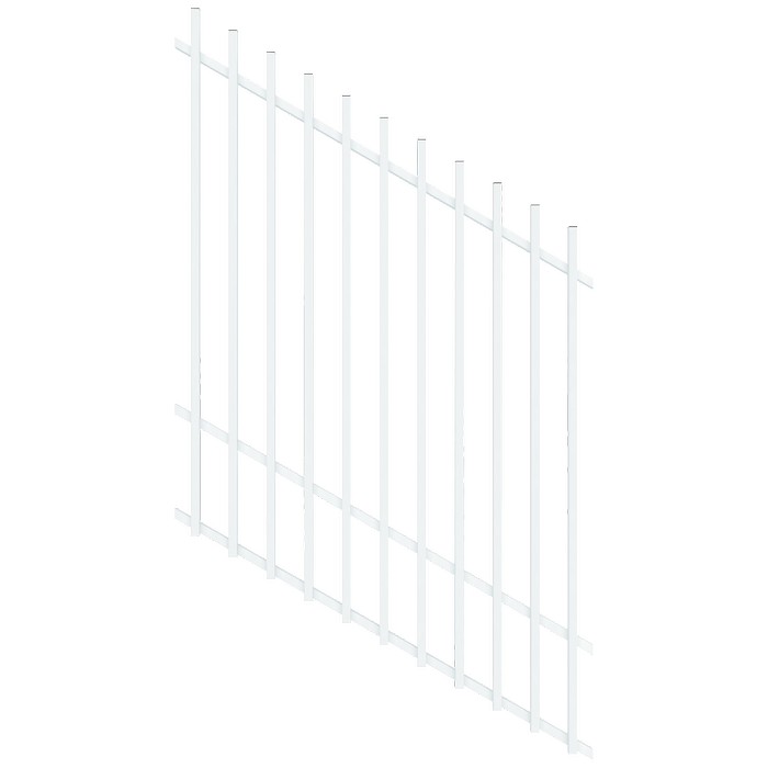 ProtectorAl 350 - 1200 x 1500mm Pearl White Raked Up to 15º Batten Pool Fence Panel