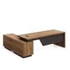 DreasyTech 180/200CM Executive Office Desk Adjustable With Right Return Brown Oak Colour