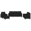 vidaXL Sofa Set with Pillows 2-Seater Sofa Couch 4 Piece Black Faux Leather