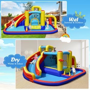 Costway Inflatable Bounce Castle 7-in-1 Water Park W/slide No Blower