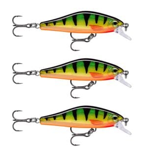 3x Rapala 5cm Shadow Rap Fast Sink Jerkbait/Twitchbait Fish Lures - Perch