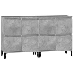 vidaXL Sideboards Buffet Storage Cabinet 2 pcs Concrete Grey