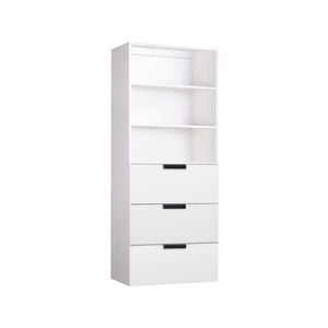 LUGNA 2 Shelves + 3 Drawers White Storage Unit