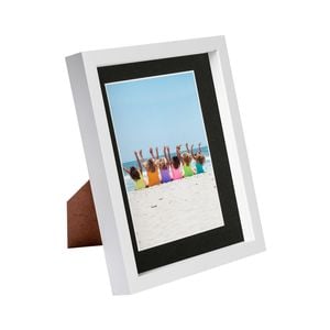 Nicola Spring 8" x 10" White 3D Box Photo Frame - 5" x 7" Mount