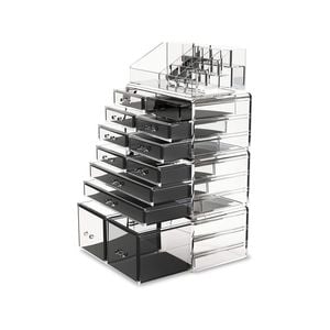 Makeup Cosmetic Organizer Storage with 12 Drawers Display Boxes (Clear)