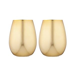 Tempa Aurora Set of 2 Glass Tumbler - Gold