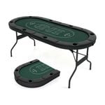 Costway 8-Player Poker Table Foldable Card Board Green