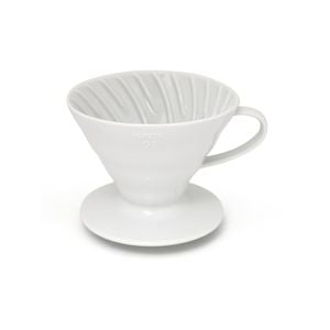 Hario V60 - 02 Ceramic Coffee Dripper. Includes A Free Measuring Cup